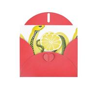 Red JKIEGOQ Carte de vœux avec imprimé citron et serpent 10,2 x 15,2 cm pour Noël, Saint-Valentin, mariage, fête