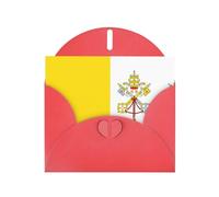Red JKIEGOQ Carte de vœux imprimée drapeau du Vatican 10,2 x 15,2 cm pour Noël, Saint-Valentin, mariage, fête