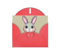 Red JKIEGOQ Carte de vœux Motif lapin mignon 10,2 x 15,2 cm pour Noël, Saint-Valentin, mariage, fête