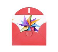 Red JKIEGOQ Carte de vœux origami Motif moulin à vent 10,2 x 15,2 cm pour Noël, Saint-Valentin, mariage, fête