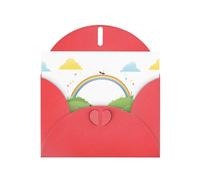 Red JKIEGOQ Little Ant's Rainbow Bridge Prints Carte de vœux 10,2 x 15,2 cm pour Noël, Saint-Valentin, mariage, fête