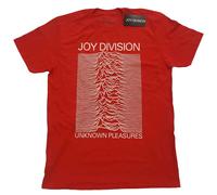 Red Joy Division Unknown Pleasures White Autorisé T-shirt Hommes