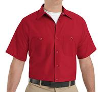 Red Kap Chemise de Travail Industrielle pour Homme, Coupe Droite, Manches Courtes, Rouge, Taille 4XL Hauteur