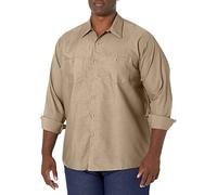 Red Kap Industrial Work Shirt, Regular Fit, Long Sleeve Chemise Longue à Bouton d'utilité Professionnelle, Kaki, L Homme