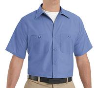 Red Kap Travail Industrielle, Manches Courtes Chemise Longue à Bouton d'utilité Professionnelle, Bleu pétrole, L Homme