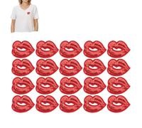 Red Kiss Lips Patch brodé, 20 pièces fer sur couture appliques autocollants patch couture fleurs applique bricolage accessoire pour vêtements