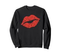 Red Kiss Mark Lips Minimalist Graphic Sweatshirt