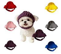 Red Knit Dog Beanie with Ear Flaps, Dogs Knitted Hat, Warm Knitting Wool Hats for Small & Medium Pet Hat, Washable Soft Stretchy Puppy Knit Cap, Cute Dog Fashion Accessory (Purple)