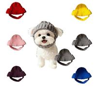 Red Knit Dog Beanie with Ear Flaps, Dogs Knitted Hat, Warm Knitting Wool Hats for Small & Medium Pet Hat, Washable Soft Stretchy Puppy Knit Cap, Cute Dog Fashion Accessory (Grey)