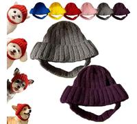 Red Knit Dog Beanie with Ear Flaps - Warm Winter Hat, New Pet Headwear, for Cold Weather Outdoor, Cozy Stretchy Earflap Headgea, There Will Be No Feeling of Constraint (2PCS-D)