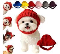 Red Knit Dog Beanie with Ear Flaps - Warm Winter Hat, New Pet Headwear, for Cold Weather Outdoor, Cozy Stretchy Earflap Headgea, There Will Be No Feeling of Constraint (Red)