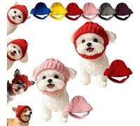 Red Knit Dog Beanie with Ear Flaps - Warm Winter Hat, New Pet Headwear, for Cold Weather Outdoor, Cozy Stretchy Earflap Headgea, There Will Be No Feeling of Constraint (2PCS-B)