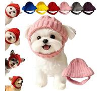Red Knit Dog Beanie with Ear Flaps - Warm Winter Hat, New Pet Headwear, for Cold Weather Outdoor, Cozy Stretchy Earflap Headgea, There Will Be No Feeling of Constraint (Pink)