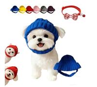 Red Knit Dog Beanie with Ear Flaps, Warm Winter Pet Hat for Small Dogs and Cats, Cozy Stretchy Pet Knit Hat and Flexible Fit, Funny Warm Knitting Wool Hats with Ear Holes for Cold Weather (Blue)