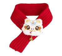 Red Knit Scarf, Pet Cute Collar, Warm Dog Accessories, Snakehead Pattern Sturdy Materials Lightweight Portable Attractive for Puppies, 17.72x1.97 inches