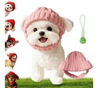 Red Knitted Dog Hat with Ear Flaps - Warm Winter Hat, Christmas Hats for Dogs, Warm Dog Hats, Cozy and Totally Cute, Yourdog - The Star in Front of The Camera! (Pink)