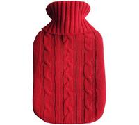 Red Knitted Hot Water Bottle Cover-Gifts For Men,Women And Kids-Pain Relief Cushion And Water Heater-Only Fits 2 Litre Bottle Covers (Bag Not Included)