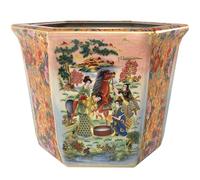 Red Lantern Oriental Furniture Pot de Fleurs en céramique Multicolore