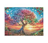 Red Leaf Arbre de Vie 500 Pieces Casse-tête Débutant en Carton Épais Facile Apprentissage Loisir Créatif Activité Manuelle Décoration Murale Cadeau Saint Valentin 500 PCS/52×38cm