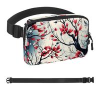 Red Leaf Bird-1144 Sac banane à bandoulière pour homme et femme, sac de ceinture pour voyage, marche, course, randonnée, cyclisme, multicolore, 4 x 23 x 15 cm, multicolore, 1.5x9.0x5.9in/4x23x15cm