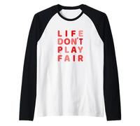 Red Life Don't Play Fair Red Graphic Manche Raglan