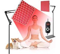 Red Light Therapy Lamp for Full Body - 660nm Red & 850nm Near Infrared Light Panel with Adjustable Stand, Remote, Timer, 5 Brightness Levels, LED NIR Red Light Device for Home Use