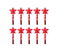 (Red)Light Up Magic Wands Glowing Sticks LED Flashing Stick Set of 10 Colorful Star Fairy Wand Children Birthday Party Supply Blue