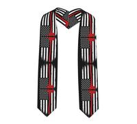 Red Line Châle classique lisse et doux avec drapeau des États-Unis pour remise de diplôme universitaire cérémonie chorale, coin pointu, Taille unique
