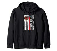 Red Line Drapeau américain Papa Pompier Lieutenant Pompier Sweat à Capuche