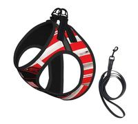 Red Line Harnais et laisse en maille douce pour chien et chat Motif drapeau américain