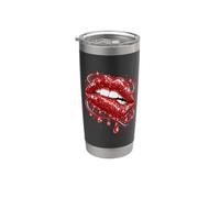 Red Lips Beauty Art Decorative Fashion Graphic Gobelet isotherme en acier inoxydable double paroi