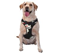 Red Lips Black Hat Women Minimalism No Pull Harnais réglable réfléchissant Oxford Easy Control Harnais pour chien de taille moyenne et grande