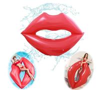 Red Lips Bouee Piscine Adulte Float Bed Anneaux De Natation Jouets Gonflables De l'eau De Radeau Épaissis PVC Gonflable Anneau De Natation en Forme De Coeur pour La Fête à La Piscine en Été