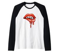 Red Lips Dracula Dracula Dents de Vampire Dracula Halloween Manche Raglan