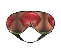 Red Lips Getting Ready to Kiss A Frog Masque de sommeil en satin et masque pour les yeux | Masque de sommeil profond pour homme et femme | Masque de sommeil doux pour nourrir la peau