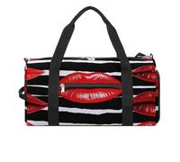 Red Lips Kiss Sac de sport étanche pour femme et homme avec compartiment à chaussures, Red Lips Kiss, Taille unique