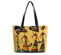 Red Lips Kiss Sac fourre-tout en cuir pour femme avec poignée sur le dessus Sac à main décontracté Sac à bandoulière, Culture africaine créative, 29*34*14cm