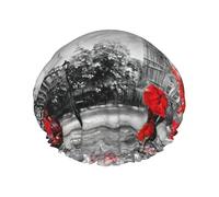 Red London Street Bonnet de douche multi-scène et multi-usages double couche imperméable pour adultes, enfants, hommes et femmes.