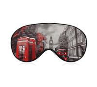 Red London Street Masque de sommeil occultant en tissu ventilé réglable, sans pression, doux pour la peau, pour homme et femme