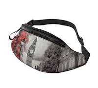 Red London Street Sac banane imperméable pour homme et femme