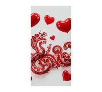 Red Love Little Dragon Rideau de porte Bannière de bienvenue Panneau de Porche Fond Photographie Couverture de Porte Murale pour Fête de Vacances Mariage Anniversaire Décoration 177,8 x 90,9 cm