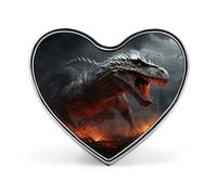 Red Magma Flying Dragons Heart Badge en alliage d'aluminium, épinglette pour cadeau de Saint-Valentin, broches pour vestes, sacs à dos et autres vêtements