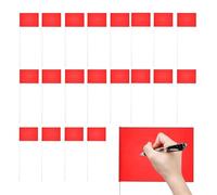Red Marking Flags (20 Pack) | Steel Wire + PVC, 53cm | Lawn Marker Landscape Flags for Garden Watering & Irrigation | Non-Stick Yard F́Lags for Property Boundary