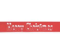 Red Merry Christmas Snowcaps Ribbon - 38mm x 1m