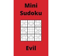 Red Mini Sudoku Book, 9x9 Puzzles, 100 Pages, 5x8, Evil