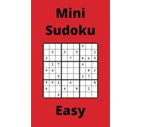 Red Mini Sudoku Book, 9x9 Puzzles, 200 Pages, 5x8, Easy