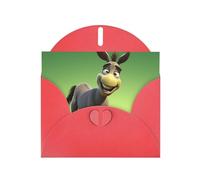 Red MJHKXLJ Carte de vœux avec imprimé âne nacré avec enveloppe incluse Idéal pour Noël, anniversaires, Saint-Valentin, mariages, etc