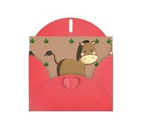 Red MJHKXLJ Carte de vœux avec imprimé âne nacré - Enveloppe incluse - Parfait pour Noël, anniversaires, Saint-Valentin, mariages, etc