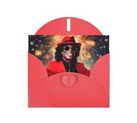 Red MJHKXLJ Carte de vœux avec imprimé « Happy New Year » nacrée - Enveloppe incluse - Parfait pour Noël, les anniversaires, la Saint-Valentin, les mariages, et plus encore