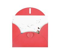 Red MJHKXLJ Carte de vœux nacrée avec inscription « Little Girl watching seagulls on the reef » - Enveloppe incluse - Parfait pour Noël, anniversaires, Saint-Valentin, mariages, etc